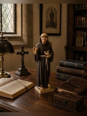 GOEBEL Porcelain Figure Fine Original Vintage Art Statue Saint Francis of Assisi